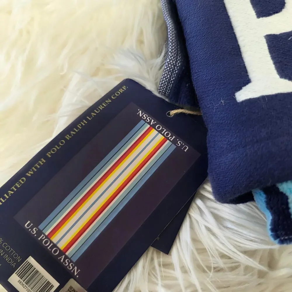U.S. Polo Assn. Oversized Striped Nautical Beach Towel